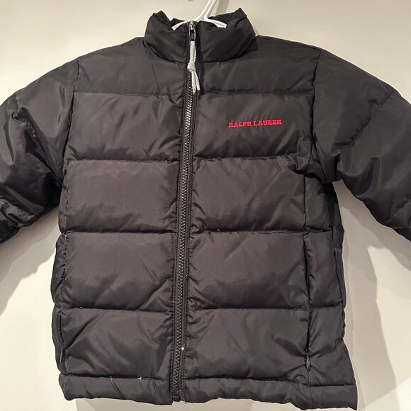 Ralph Lauren Down Puffer Winter Jacket Youth Small Black - Picture 1 of 5